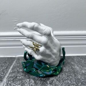 Bath and Bodyworks Witch Hand Soap Holder 2022 Gold Spider Ring Halloween